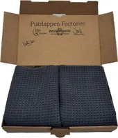 2er Set Mikrofaser Geschirrtuch, 60 x 45 cm, antrazit, Waffeltuch zur streifenfreien Reinigung in der Küche und im Haushalt