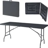 Klapptisch 'Ljusnarsberg' 180x75x72cm Kunststoff Schwarz