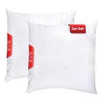 EVE Textile® Kopfkissen 2er Set 80x80 cm Bis 60° Waschbar Steppkissen Schlaf-Kissen mit abnehmbarem Bezug & hochwertiger Kissenfüllung Bett oder Deko