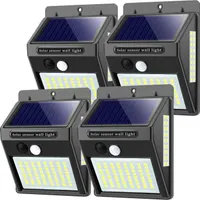 Solarlampen für Außen mit Bewegungsmelder,【Hohe Qualität 100LED-1000Lumen】 Solarleuchte Aussen 2200mAh Solar Wasserdichte Wandleuchte Led Solar Bewegungsmelder Aussen Solarlicht für Garten-4 Stück