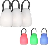 RGB LED Tischleuchte, Außenlampe, Fernbedienung, IP44, 3er Set