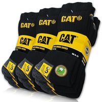 9 Paar CAT® CATERPILLAR REAL WORK SOCKS Damen Herren Arbeitssocken Business Socken Strümpfe in Schwarz und Größe 43-46