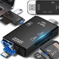 Kartenlesergerät Kartenleser  Speicherkartenleser Cardreader 5 in1 Card Reader für USB Micro SD SDXC SDHC TF UHS-I MMC Adapter Multi Lesegeraet Retoo