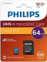 Philips MicroSDXC Card      64GB Class 10 UHS-I U3 incl. Adapter