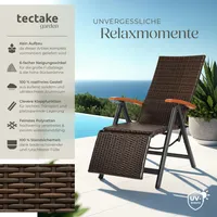 Záhradné ratanové kreslo RELAX s opierkou na nohy
