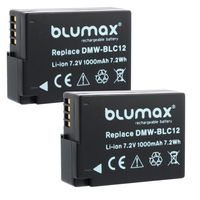 2x Blumax Akku | für Panasonic DMW-BLC12 Digitalkamera | Kapazität 1000mAh  |Spannung 7,2Volt | Video- und  Kamerazubehör