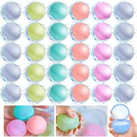 30 Stück Wiederverwendbare Wasserballons,Silikon-Wasserspritzball für Kinder Wasserkampfspiel,Wasserbomben