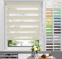 Allesin Doppelrollo Klemmfix ohne Bohren & mit Bohren Rollos für Fenster und Tür Natur 110x220 cm Duo Rollo Klemmrollo Sichtschutz