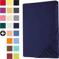 Jersey Spannbettlaken 100% Baumwolle  140 x 200 Spannbetttuch Laken Bettlaken Marineblau