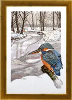 Permin Kreuzstich Stickpackung "Eisvogel", Zählmuster, 47x34cm, 70-4129