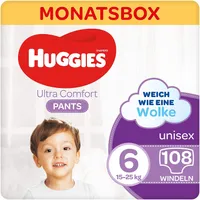 Huggies Ultra Comfort Pants Windeln Windelhosen Gr. 6 15-25 kg Monatsbox 108 St.