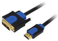 LogiLink HDMI Kabel High Speed HDMI - DVI-D 3 m schwarz/blau