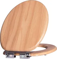 Toilettensitz mit Absenkautomatik aus MDF Holzmaserung