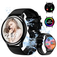 Smartwatch für Damen Herren, Fitness Tracker Uhr 1,43 Zoll Runde Touchscreen, IP68 Wasserdicht Fitness Uhr mit Anruffunktion Aktivitätstracker