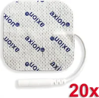 axion® Elektrodenpads passend zu Prorelax, Promed, axion - 5x5cm, 2mm Steckanschluss, 20 St.,selbstklebende TENS EMS Elektroden für TENS EMS Geräte