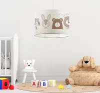 Detská závesná lampa "Rugby" 1 x E27 Biela s motívom zvieratka