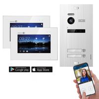 Balter EVO SILVER Video-Türsprechanlage 7" Wifi Monitor 2-Draht BUS für 2 Familienhaus App Steuerung