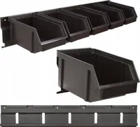Werkstattbrett Metall Werkzeugwand für Garage + 5 Fächer Schwarz