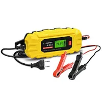 TROTEC Batterieladegerät PBCS 4A | 12V-Auto-, Motorradbatterien, fahrbare Rasenmäher,  Universal-Ladegerät mit LC-Display zum Laden und Erhalten