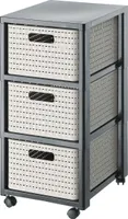 Kontener rolkowy Rotho Country 3x18L - wieża szufladowa 37,5 x 32,5 x 75,0 cm - kontener biurowy na kółkach - wózek z tworzywa sztucznego - kosze w formacie DIN A4