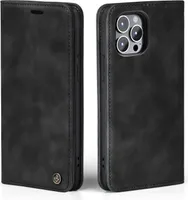 Handy Hülle für Apple iPhone 13 Pro Klapphülle Bookcase Flip Cover Handy Tasche Etui Farbe: Schwarz