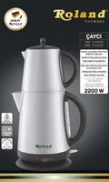 ROLAND GERMANY Wasser-/Teekocher mit Teekanne 1,7L + 1L 2200 W, 2-in-1 :Teekocher, Wasserkocher, bis zu 1L Tee mit Teesieb