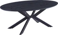HOME DELUXE Esstisch Oval AVENTIS inkl. Sternfuß - 200 x 120 cm Dark Oak |Küchentisch, Esszimmer, Esszimmertisch