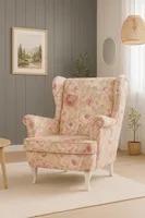 Kreslo ROSEN na bielych nožičkách glamour štýl polohovateľné kreslo TV kreslo látka látka moderný dizajn
