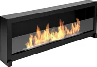 Krb na etanol S-Line 3D BOX 120 cm na státie, čierny, so sklom.krb na stenu na postavenie alebo zavesenie na stenu.krb 1200 mm.