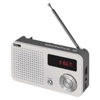 EMOS Tragbares Digitales FM-Radio und MP3-Player mit Akku, USB-Port, Micro-SD Karte-Slot und Kopfhörer-Anschluss, FM 88–108 MHz, E0086