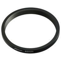 vhbw Step-Down-Ring Adapter von 49 mm auf 46 mm für Kamera Objektiv - Filteradapter, Metall Schwarz