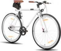 HILAND 700C E-Bike für Erwachsene, Pendler-E-Bike für Männer und Frauen, 250 Watt Motor, 36V Wechselakku, 25km/h, leichtes E-Bike,Weiß