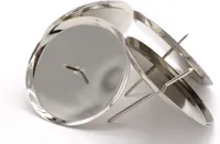 Metall Kerzenhalter Ø 6cm silber - 4 Stück