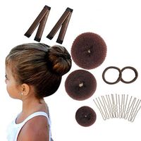 17 Stück Donut Hair Bun Maker Set, 3 Stück Hair Donut Bun Makers, 2 Stück Bun Lockenwickler, 10 Stück Haarnadel, 2 Stück Haargummis für Frauen Mädchen