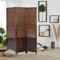Homestyle4u 1358, Paravent Raumteiler 3 teilig Braun Holz Trennwand Sichtschutz Spanische Wand