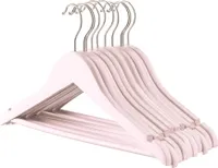 10x Hell-Pink Kinder-Kleiderbügel aus Holz - Klein Kinder Mantel Kleidung für Baby, Kleinkind mit Metallhaken, Hosenstange - Von Harbour Housewares