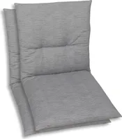 GO-DE Textil, Sesselauflage Niederlehner, 2er Set, Farbe: grau, Maße: 98 cm x 48 cm x 5 cm, Rueckenhoehe: 52 cm