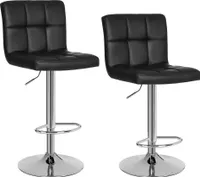 SONGMICS 2er-set Barhocker mit Lehne höhenverstellung Schwarz LJB64B