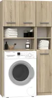 ADGO® Badezimmerset 30x96x183cm Schrank Waschmaschine + Poller Badezimmerregal