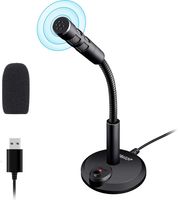 USB Mikrofon für PC und Laptop Standmikrofon Studio mit 360 Grad Aufnahme Rauschunterdrückung Standmikrofon Gaming