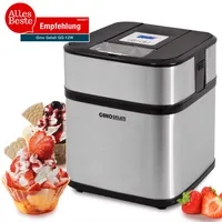 Gino Gelati Edelstahl Eismaschine Jinoria – Speiseeis, Frozen Joghurt & Sorbet in nur 40 Minuten | 1,5 L Eiscreme Maschine für zuhause