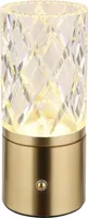 Tischlampe kabellos mit Akku Touch Dimmer Kristall Tischleuchte Messing Dimmbar
