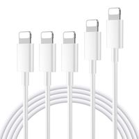 Everdigi Lightning Ladekabel für iPhone - 5 Pack (3 * 1m,1 * 2m,1 * 3m) für Apple schnell USB Ladekabel für iPhone XS XS Max XR X 8 8 Plus 7 7 Plus 6s 6s Plus 6 6 Plus SE 5s 5c 5 iPad – Weiß