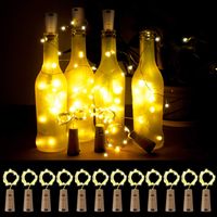 Warm-weiß 9 Stück LED Flaschen-Licht Flaschenlichter Lichterketten Party romantische Deko,Kork Flaschen Licht neue Version deko hochzeit 2M x 20 LED Weinflaschenlichter 