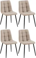 CLP 4er Set Esszimmerstuhl Antibes Kunstleder,taupe