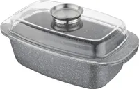 FLORINA Aluminium Schmortopf 4,5 l l Bräter LAVA Rechteckig mit Glasdeckel und Griffe l Backofengeeignet l Mit Aromatizer l Enthält kein PFOA, cadmiumfrei, bleifrei l Ideal für alle Herdarten
