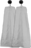 2 Gästetücher Gästehandtücher silber 30x50 cm Set Baumwolle Handtücher Frottee