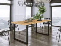 MIRJAN24 Esstisch Imperial 185x67, Esszimmertisch vom Hersteller, Loft Stil, Wohnzimmer, Esszimmer (Farbe: Artisan Eiche / Schwarz)