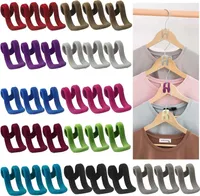 Kleiderbügel Haken,Platzsparende Rutschfester Beflockungshaken,33Pcs
