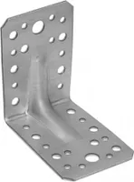 Schwerlast-Winkelverbinder mit Sicke 90x90x65mm verzinkt Bauwinkel Steg